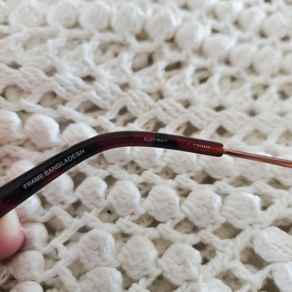Ellen Tracy‎ Edina Eyeglass Frames Womens 53-17-135 Wine Gold Square FRAMES ONLY